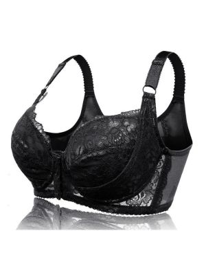 Goshop H Cup Front Closure Plus Size Ultra Thin Minimizer Bra