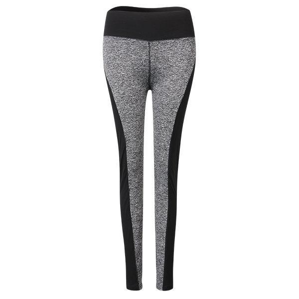 Goshop Women Plus Size AB Faces Color Block High Elastic Hips Up Work Out Yoga Leggings Pants